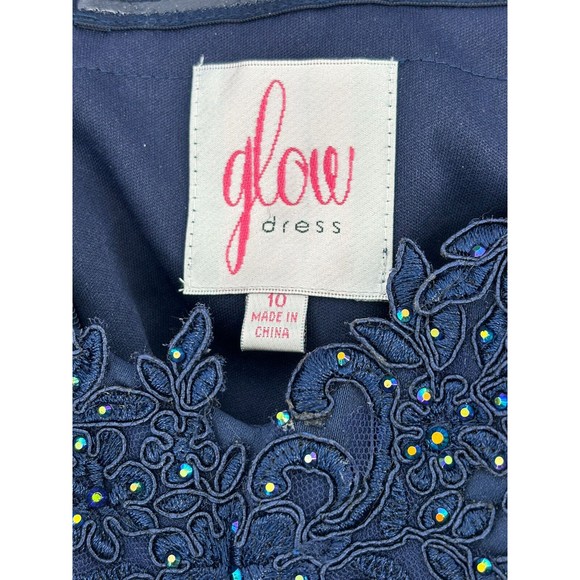 NWT Glow Blue Off the Shoulder Lace Sequin Gown Dress Size 10 Corset Train - Picture 7 of 9